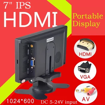 7 zoll IPS Tragbare Display HD 1024x600 Bildschirm AV CCTV Monitor Für Raspberry Pi HDMI-kompatibel VGA D-SUB