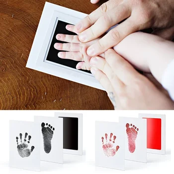 Neugeborenen Baby DIY Hand Und Fußabdruck Kit Tinte Pads Foto Rahmen Handabdruck Kleinkinder Souvenir Zubehör