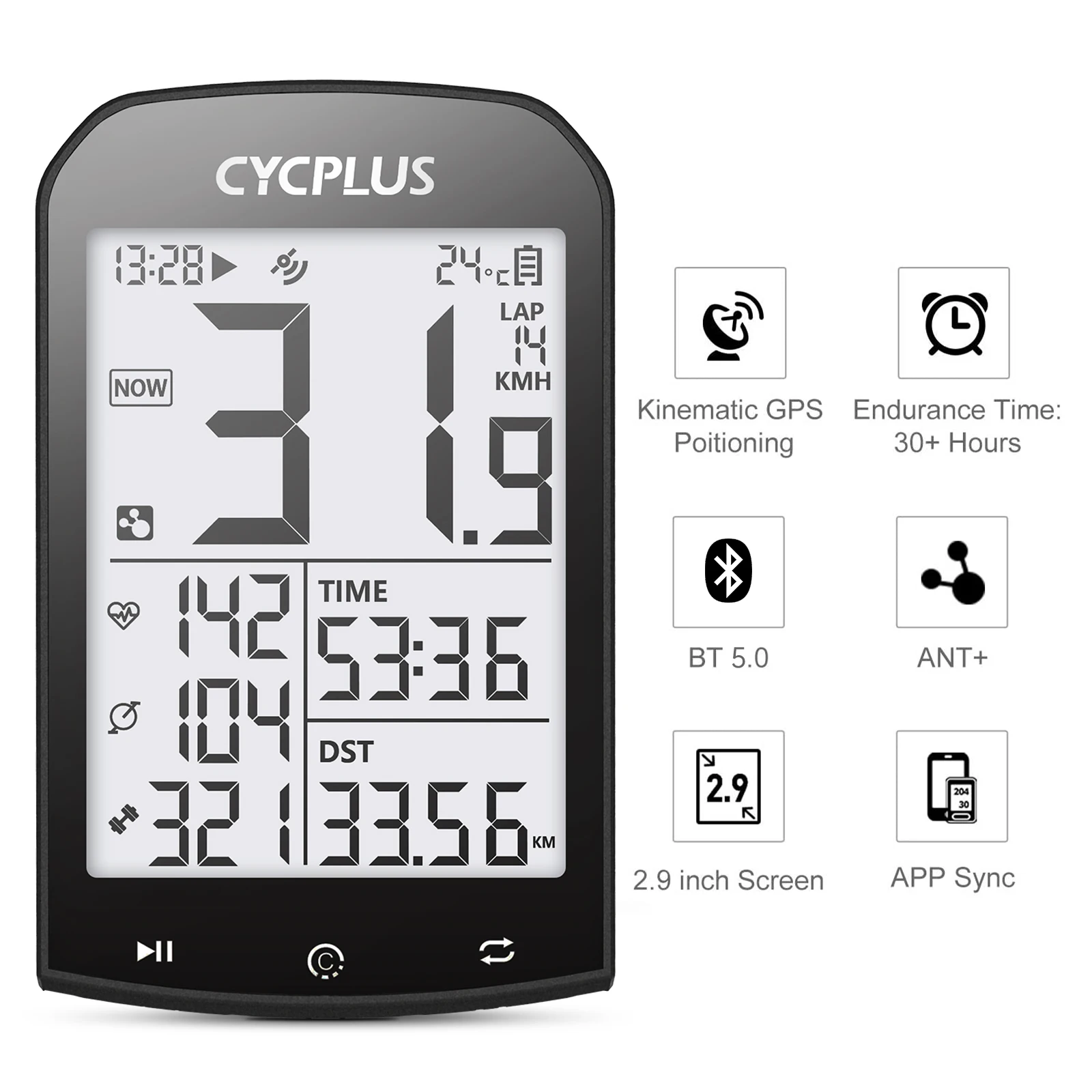CYCPLUS M1 GPS Fahrradcomputer Fahrradtacho Bluetooth 5.0 – Bild 2