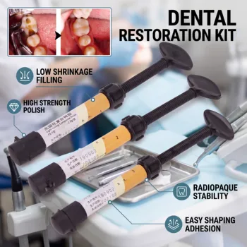 Dental-Komposit-Harz, Nanometer-Festharz, lichthärtend, Nachfüllspritze, Applikationsspitzen, Ätzgel