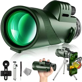 Tragbare Leistungsstarke 80X100 HD Monokulare 50000M Teleskop Long Range Zoom Mit Stativ Telefon Clip