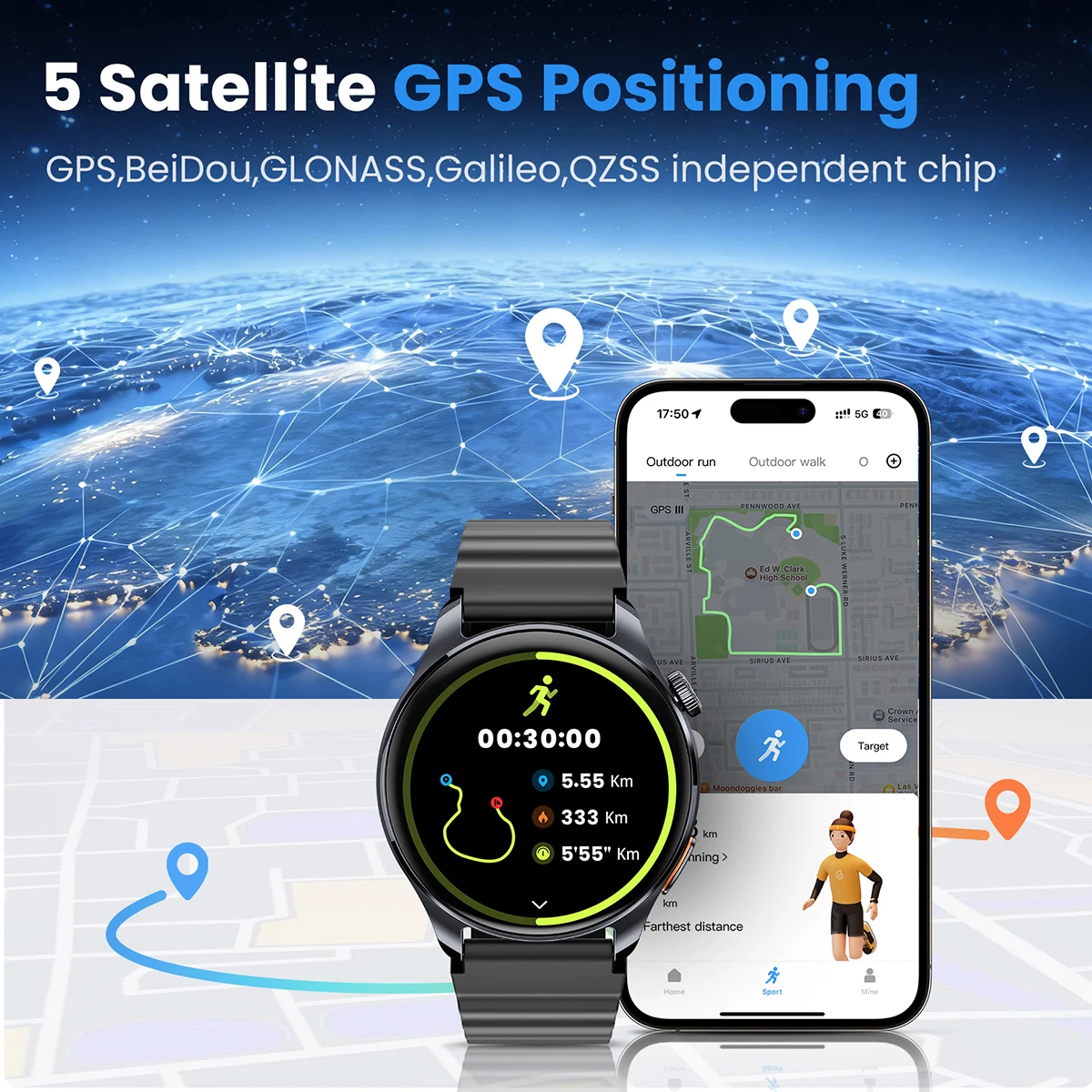 HAYLOU Watch 4S GPS Smartwatch 1,43 Zoll HD AMOLED-Display – Bild 2