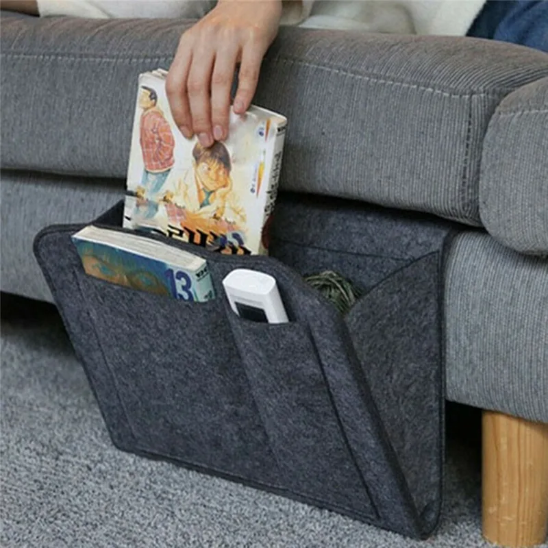 Filz Nachttisch Aufbewahrungstasche Organizer Bett – Bild 3