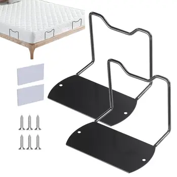 Anti-Rutsch-Matratzenhalter, Metall-Bettrahmen-Stopper und Halterungsstange für die meisten Betten (2 Stück)