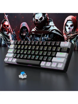 60 % kabelgebundene mechanische Gaming-Tastatur, RGB-Hintergrundbeleuchtung, ultrakompaktes Mini-Layout