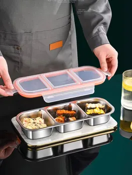Edelstahl-Mini-Lunchbox mit Fächern für leichte Mahlzeiten, speziell für Gewichtsverlust und Portionskontrolle