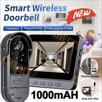 Drahtlose Wifi Türklingel Kamera 1080P Video Intercom Türklingel Wasserdicht 4,3 in IPS Bildschirm Home