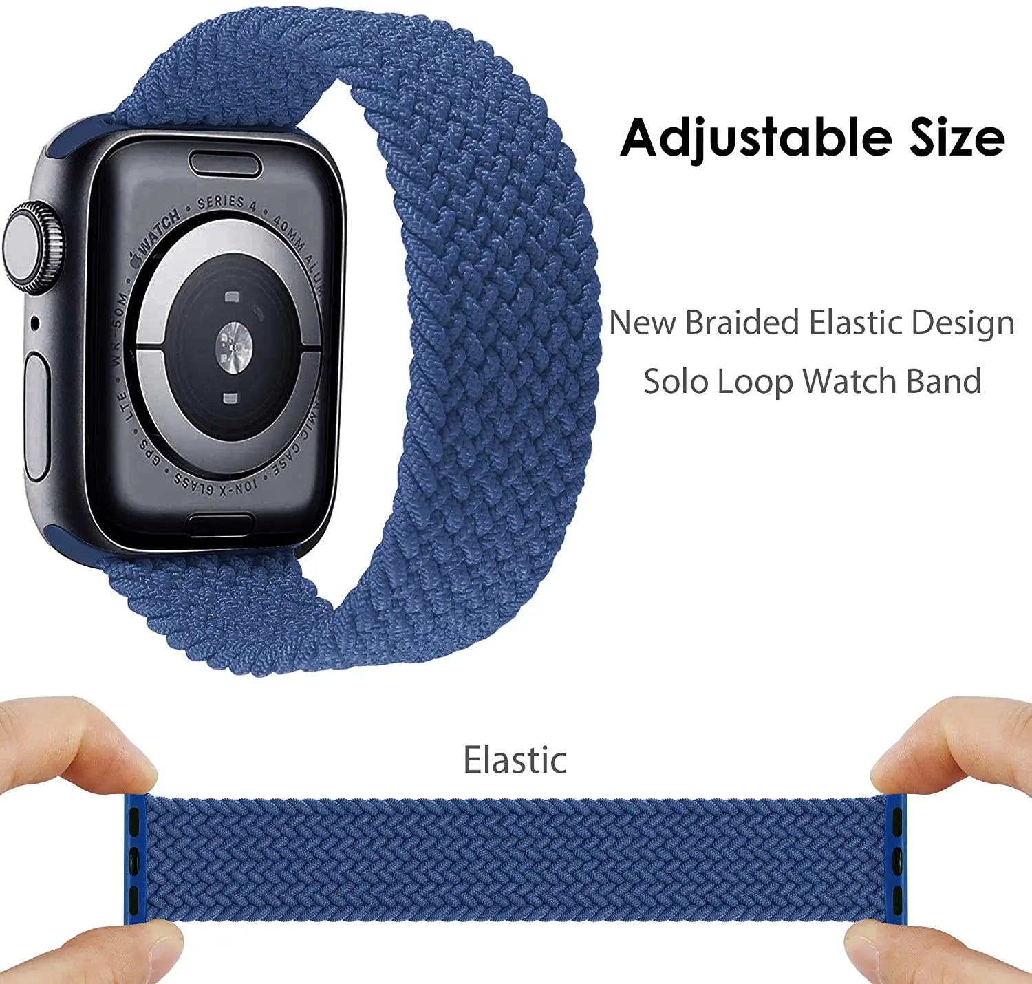 Geflochtenes Solo Loop Armband für Apple Watch 46mm 44mm 40mm – Bild 5