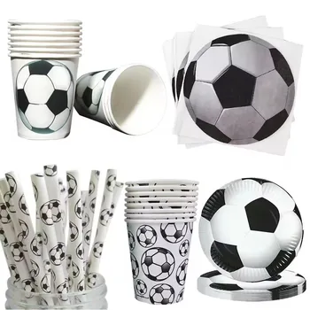 Fußball Thema Einweg Geschirr Fußball Party Pappteller Serviette Strohhalme Tasse Fußball Themen Geburtstag