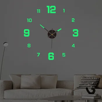 Leuchtende Digitaluhr DIY stereo skopische Wanduhr stille Uhr Wohnzimmer Schlafzimmer Wanduhr Haupt