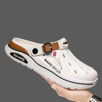 Sommer Männer Clogs Nicht-slip Dicken sohlen Casual Schuhe Oberbekleidung Strand Weichen sohlen Baotou
