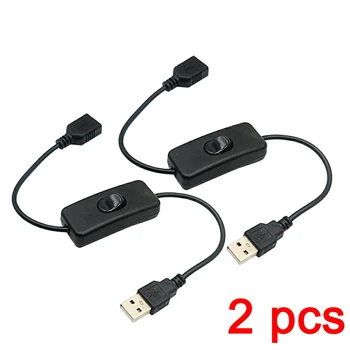 USB-Kabel mit Ein-/Ausschalter, Verlängerungskabel für USB-Lampe, USB-Lüfter (2 Stück)