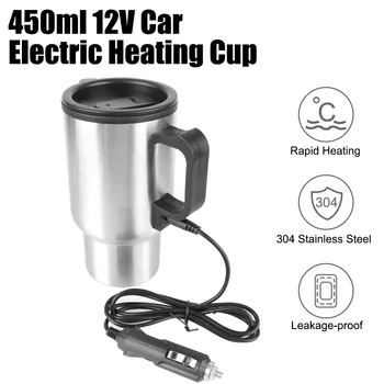 Camping Reise kessel elektrische Heizung Auto Wasserkocher Edelstahl Wasser Kaffee Milch Thermo becher