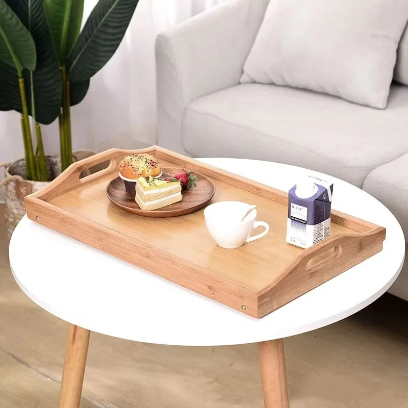 50 cm Klapptisch Bambus Mini Esstisch Multifunktions – Bild 5