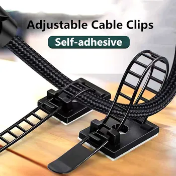 Einstellbare Kabel Organizer Draht Wickler Clip Kopfhörer Halter Selbstklebende Maus Tastatur Kabel Management