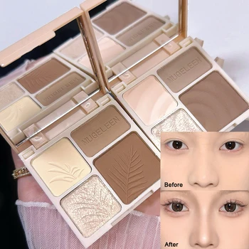 4-Farben Highlighter Kontur 3D Gesichtsbronzer Kosmetik Aufhellende Beige Matte Highlights Palette