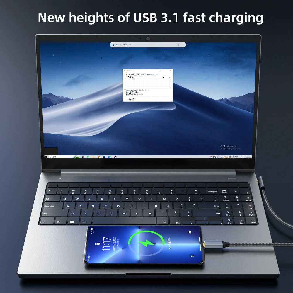 USB-C auf USB-C Kabel 100 W, 10 Gbit/s, 4K 60 Hz – Bild 4