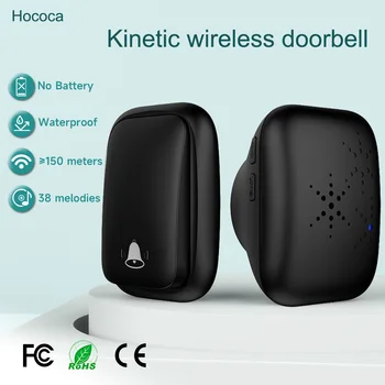 Schwarz 1v3 Keine Batterie Selbstgenerierende Drahtlose Türklingel AC 110v 220v US/EU/UK Stecker Hohe Volumen