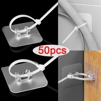 Selbstklebende Nylon-Kabelbinder, Kabelbefestigung, Organizer-Fixierer, einfaches Kabelmanagementsystem
