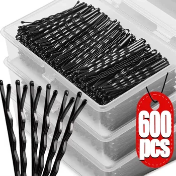 Schwarz Gerade Linie Haar Clip U-förmigen Nadel Dame Haarnadeln Lockige Wellenförmige Griffe Frauen Bobby Pins
