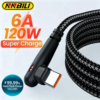 NNBILI 120 W USB Zu Typ-C Kabel 90 Grad Ellenbogen Handy Schnelle Lade Für Huawei Mate 60 Xiaomi Samsung