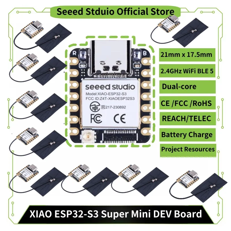 1 Stück/10 Stück ESP32S3 Mini-Entwicklungsboards Seeed Studio