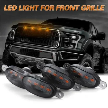 Universal Auto Front LED Grille Licht Geräuchert Bernstein Weiß 12LED Grill Licht Eagle Eye Lampe Für Off Road