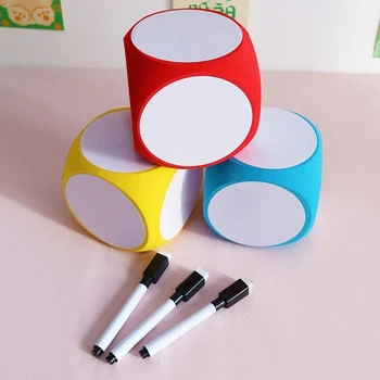 DIY leere Würfel zum Schreiben/Wischen von Würfeln, tragbar, reinigbar, leere Spielwürfel für den Unterricht