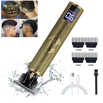 Elektrischer Haarschneider für Männer, professioneller Friseurrasierer, Bartschneider, Drache, Buddha-Design