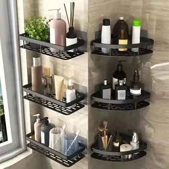 Bohrfreies Aufbewahrungsregal: Mühelose Installation, perfekt für zusätzliche Stauraum im Badezimmer, in der