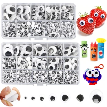 Selbstklebende Googly Wackelaugen für DIY Scrapbooking Bastelprojekte DIY Puppenzubehör Augen (100 Stück)