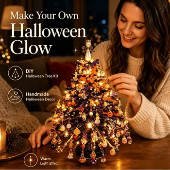DIY Perlenbaum-Set mit LED-Lichtern, Spaßiges Weihnachts-Bastelset für Erwachsene und Kinder
