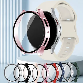 Gehärtetes Glas + PC-Uhrengehäuse für Samsung Galaxy Watch7/6/5/4 40/44 mm Vollständig umschließendes