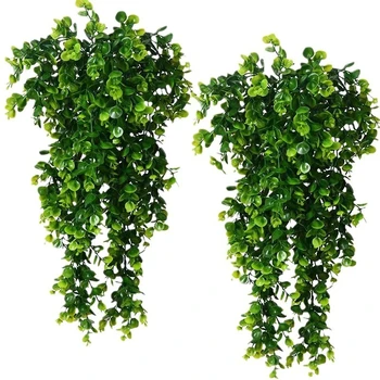 Künstliche 5 Gabeln Rattan Eukalyptus Wand Hängen Simulation Grün Gefälschte Hängende Pflanzen Reben Diy Hause