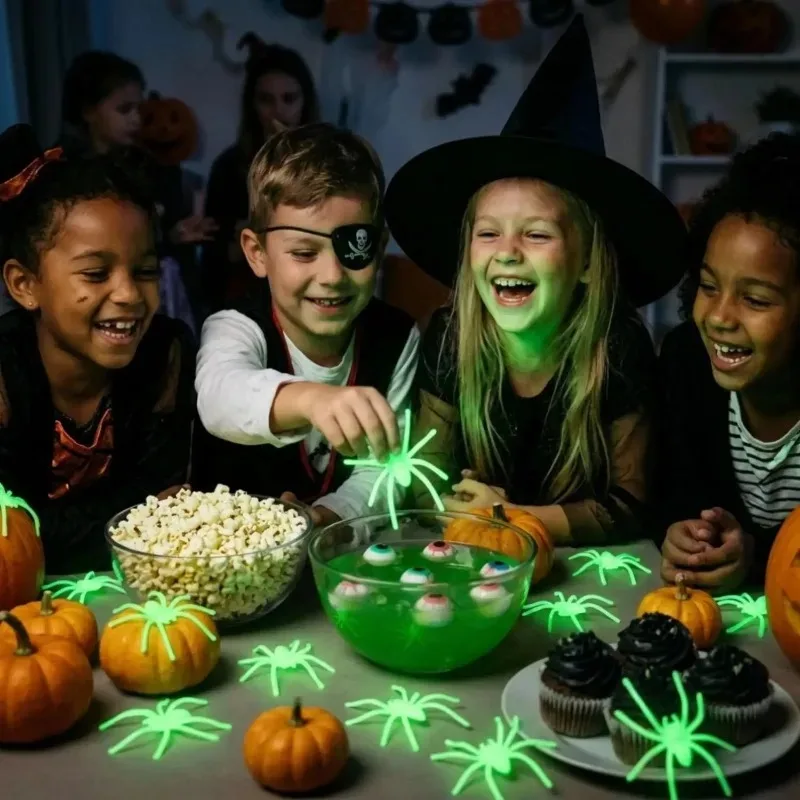 30/300 Stück Mini Leuchtende Spinnen, Glow-in-the-Dark – Bild 5