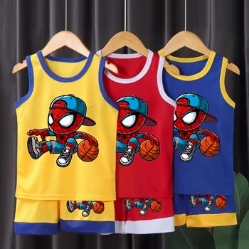 Sommer Kinder Sport Kleidung Sets Atmungsaktive Bequeme Mesh Casual Outfits für Jungen Basketball Weste