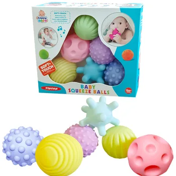 Strukturierte Multi-Ball-Set entwickeln taktile Sinne Spielzeug Baby Touch Hand Ball Spielzeug (6 Stück)