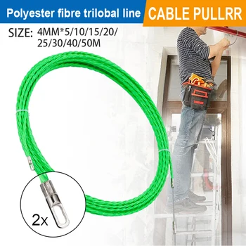 4MM Glasfaser-Kabelziehband 5-50M Grün, Kabelziehgerät für die Installation von Elektroverdrahtungen in Wänden