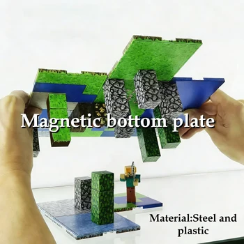 Magnetische Grundplatte, verschiedene Grundplatten, Match Mine World, magnetische Bausteine, Spielzeug