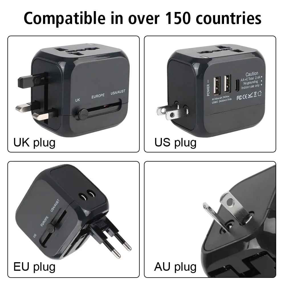 All-in-One-Wand-Reiseladegerät-Adapter – US-EU-UK-AU-Stecker – Bild 3
