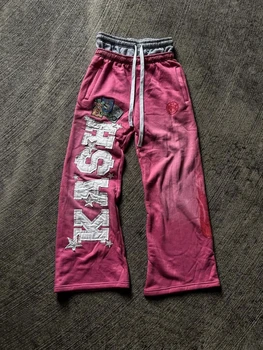 High Street Trendy Hosen High Street Ins Trendy Marke männer und Frauen Lose Gerade Rohr Gestickte Gedruckt
