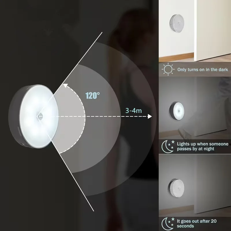 1pc Bewegungs sensor Nachtlicht-drahtlose LED-Detektor lampe – Bild 6
