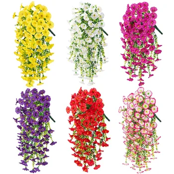 Artificial Morning Glory & Eucalyptus Hanging Decor Perfect for Home Garden Weddings Versatile (2 Stück)