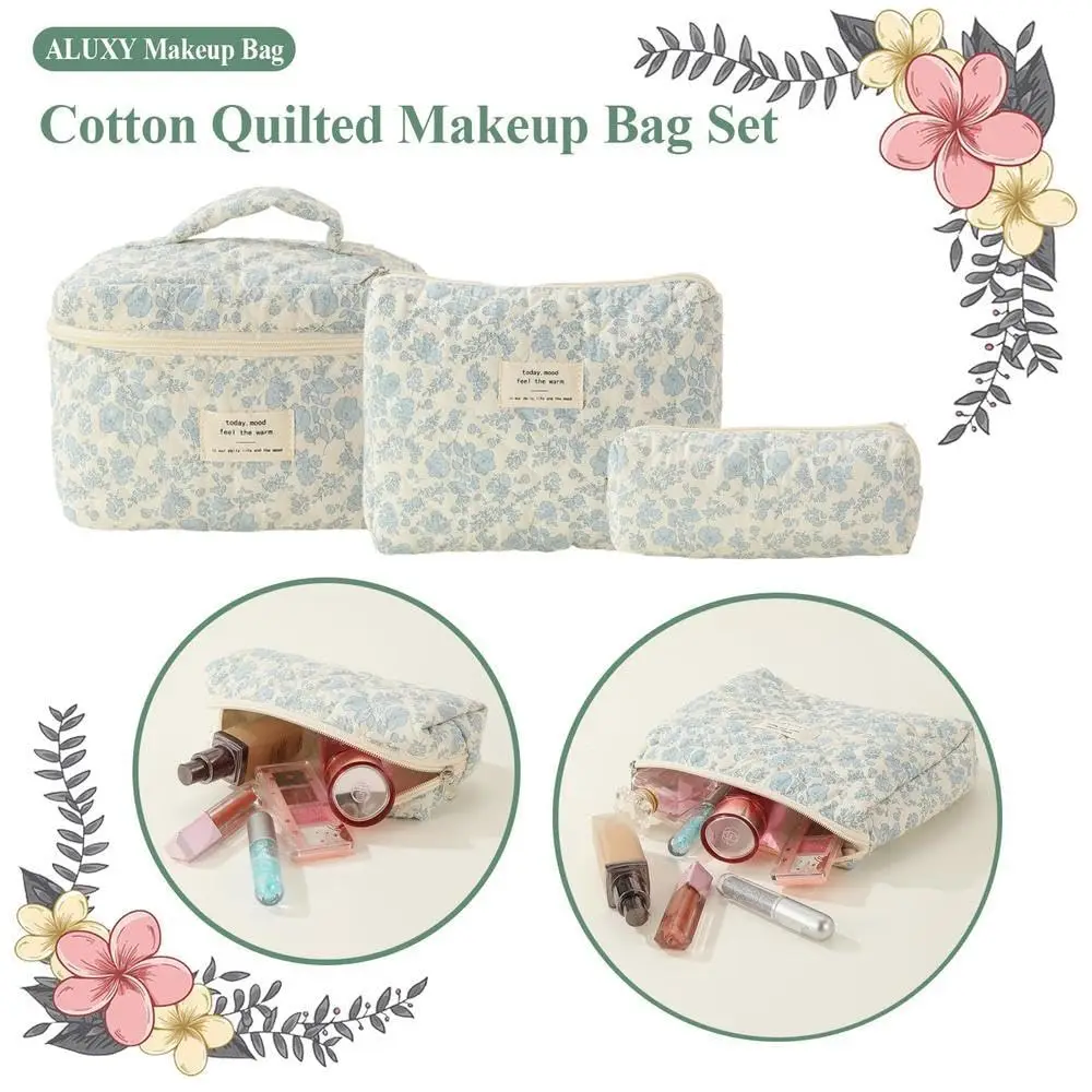 1 stücke Nette Gesteppte Baumwolle Make-Up Tasche Frauen – Bild 6