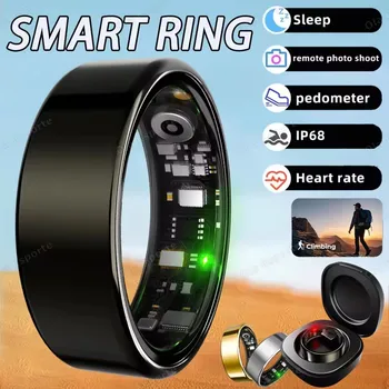 Smart-Ring, Herzfrequenz, Blutdruck, Schlafüberwachung, Bewegungsverfolgung, IP68, wasserdicht, für Männer