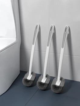 Haushalts-Toilettenbürste ohne tote Ecken, wandmontierte Toiletten-Spezialreinigungs-Hockbürste mit langem