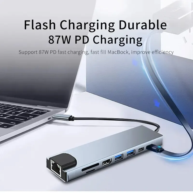 USB-C Hub mit 4K HDMI, RJ45, SD/TF und PD, mehrere Varianten – Bild 6