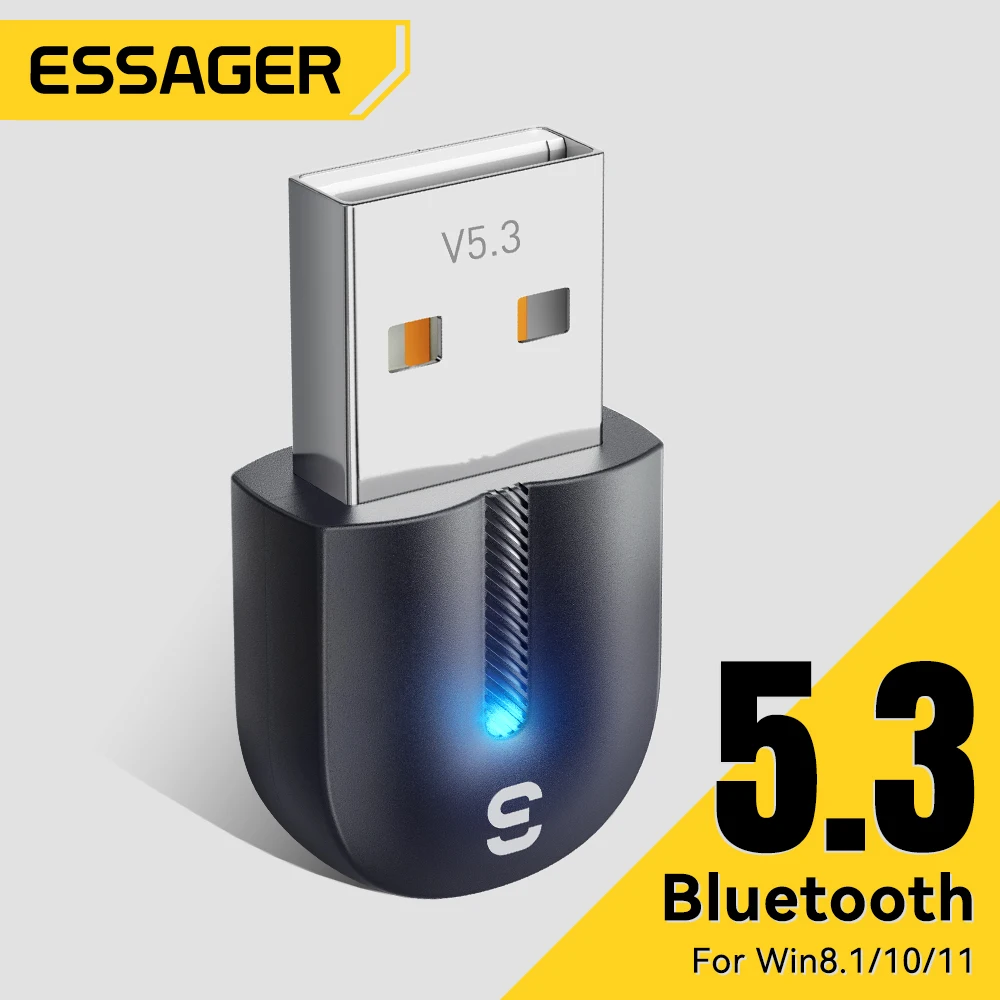 Essager USB Bluetooth 5.3 Adapter Aux Audio Receiver Sender