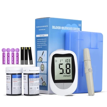 Medizinisches Glu kometer 50 stücke Teststreifen Lanzetten Blutzucker messgerät Kit Zucker monitor Glu kometro