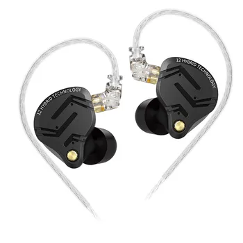 Kz zs12 pro x metall kopfhörer 1dd 5ba hybrid hifi bass in ohr monitor kopfhörer musik sport geräusch